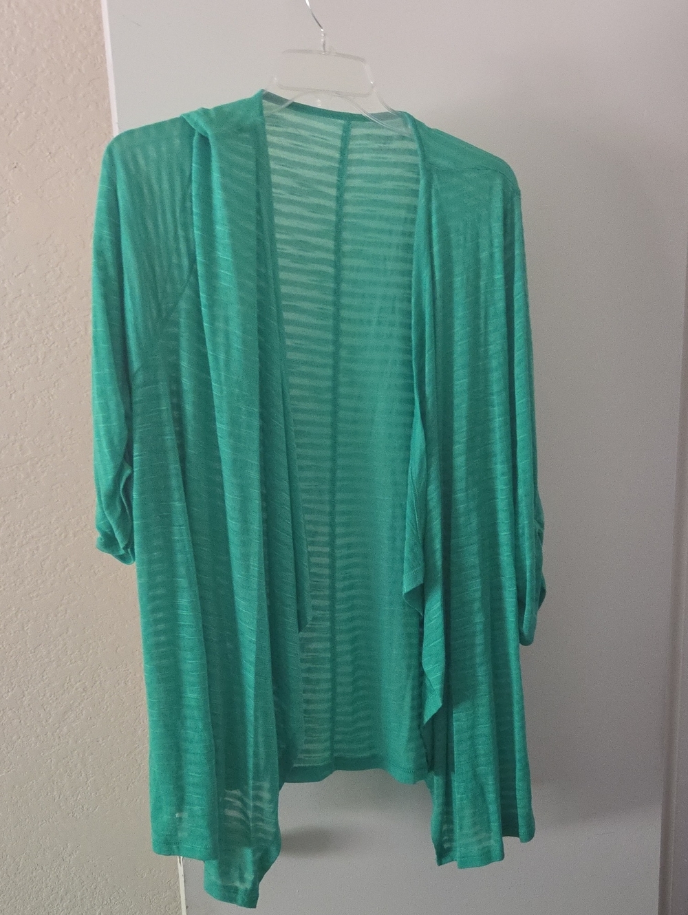 Lightweight Emerald Green Open-Front Cardigan / Duster